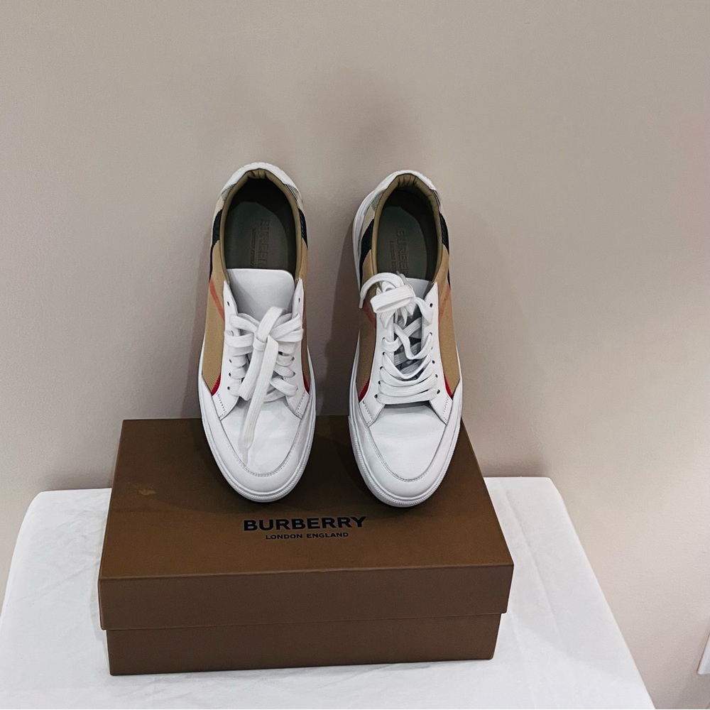 Burberry New Salmon Low Top Tessuto Check  Sneakers - Picture 4 of 7